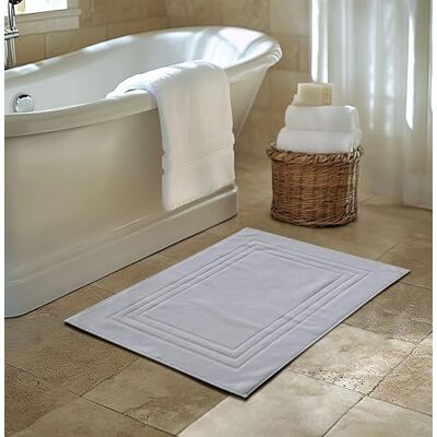 LE TEMPS D'UN BAIN Ljusgrå badmatta, 60 x 90 cm, 100% bomull ultraabsorberande och tjock Oeko-TEX certifierad LE TEMPS D'UN BAIN Ljusgrå badmatta, 60 x 90 cm, 100% bomull ultraabsorberande och tjock Oeko-TEX certifierad