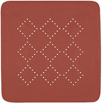 Spirella Duschmatta, badmatta, duschinlägg, antibakteriellt, halkfritt med sugkoppar – Alaska Terracotta röd – ca. 55 x 55 cm Spirella Duschmatta, badmatta, duschinlägg, antibakteriellt, halkfritt med sugkoppar – Alaska Terracotta röd – ca. 55 x 55 cm
