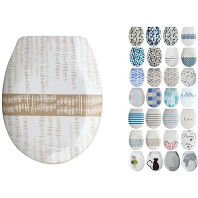 MSV Design toalettsits, automatisk sänkning, snabb fast/snabb fastsättning, fastsättning med en knapptryckning, toalettsits, toalettlock, toalettglasögon, Ons" beige, vit MSV Design toalettsits, automatisk sänkning, snabb fast/snabb fastsättning, fastsättning med en knapptryckning, toalettsits, toalettlock, toalettglasögon, Ons" beige, vit