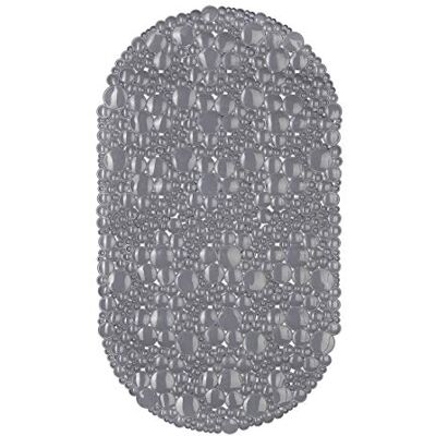 Relaxdays Oval badkarsmatta, B x D: 67 x 38 cm, tvättbar, massage, halkfritt badkarsinlägg, med sugkoppar, grå, 1 st Relaxdays Oval badkarsmatta, B x D: 67 x 38 cm, tvättbar, massage, halkfritt badkarsinlägg, med sugkoppar, grå, 1 st