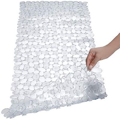 SONGZIMING Originbest duschmatta duschinlägg badkarsinlägg i stenoptik av hudvänligt material halkfri duschmatta badmatta av naturgummi med sugkoppar 88 x 40 cm – genomskinlig vit SONGZIMING Originbest duschmatta duschinlägg badkarsinlägg i stenoptik av hudvänligt material halkfri duschmatta badmatta av naturgummi med sugkoppar 88 x 40 cm – genomskinlig vit