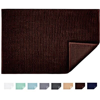 JARITTO Badrum halkfri matta badmatta Chenille mikrofiber golvmatta mjuk maskintvättbar absorberande för dusch toalett 40 x 60 cm (brun) JARITTO Badrum halkfri matta badmatta Chenille mikrofiber golvmatta mjuk maskintvättbar absorberande för dusch toalett 40 x 60 cm (brun)