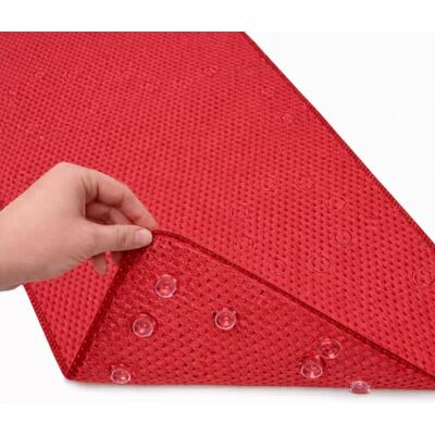 Elaine Karen Deluxe halkfri badkarsmatta, mjuka skummattor för badrum, badkarsmatta med dräneringshål, sugkoppar – 91 cm x 43 cm – Röd Elaine Karen Deluxe halkfri badkarsmatta, mjuka skummattor för badrum, badkarsmatta med dräneringshål, sugkoppar – 91 cm x 43 cm – Röd