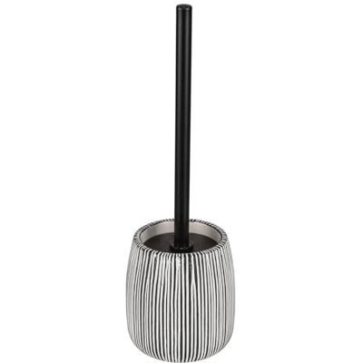 Wenko WC-uppsättning mod. Pascoli fristående keramisk toalettborste badrumstillbehör rostfritt stål struktur Ø 12 cm H 38 cm vitt svart borsthuvud Wenko WC-uppsättning mod. Pascoli fristående keramisk toalettborste badrumstillbehör rostfritt stål struktur Ø 12 cm H 38 cm vitt svart borsthuvud