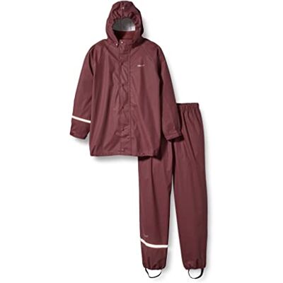 Celavi Unisex barn grundläggande Pu regn set jacka, Rosbrun, 130 cm Celavi Unisex barn grundläggande Pu regn set jacka, Rosbrun, 130 cm