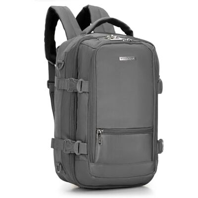 WITTCHEN Multifunktionell 2-i-1-resesäck Stor kapacitet, handbagage, ryggsäck Laptop-fack, Casual Daypack, Cabin bag 40x25x20 cm, kompatibel med Wizz Air/LOT/Ryanair Grå WITTCHEN Multifunktionell 2-i-1-resesäck Stor kapacitet, handbagage, ryggsäck Laptop-fack, Casual Daypack, Cabin bag 40x25x20 cm, kompatibel med Wizz Air/LOT/Ryanair Grå