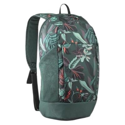 Quechua Ryggsäck liten bergsvandring, vandringsryggsäck, turismryggsäck. Liten sportryggsäck, 10 L, mörkgrön med bruna, grå och orange naturdetaljer. (Arpenaz NH100) Quechua Ryggsäck liten bergsvandring, vandringsryggsäck, turismryggsäck. Liten sportryggsäck, 10 L, mörkgrön med bruna, grå och orange naturdetaljer. (Arpenaz NH100)
