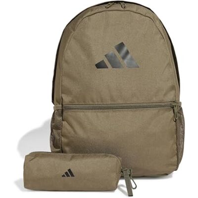 adidas unisex vuxen Pencil Case Backpack, olive strata/black, One size adidas unisex vuxen Pencil Case Backpack, olive strata/black, One size