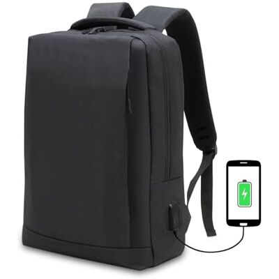 Waytex 71050 Urban ryggsäck bärbar dator PC 15 tum herr dam vattentät student med USB-laddningsport med flera fickor svart Waytex 71050 Urban ryggsäck bärbar dator PC 15 tum herr dam vattentät student med USB-laddningsport med flera fickor svart