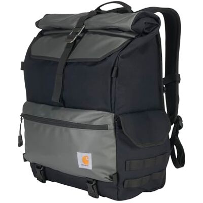 Carhartt Unisex Roll Top ryggsäck i nylon, kraftig, vattentålig ryggsäck., Svart, One Size Carhartt Unisex Roll Top ryggsäck i nylon, kraftig, vattentålig ryggsäck., Svart, One Size