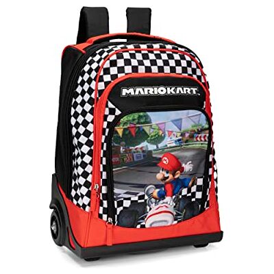 Franco Cosimo Panini MARIOKART Justerbar Trolley Ryggsäck med försvinnande handtag och axelremmar, dragkedja och framficka Zip Liten ryggsäck Skolryggsäck cm 36x23X47H, Röd, Taglia unica, Avslappnad Franco Cosimo Panini MARIOKART Justerbar Trolley Ryggsäck med försvinnande handtag och axelremmar, dragkedja och framficka Zip Liten ryggsäck Skolryggsäck cm 36x23X47H, Röd, Taglia unica, Avslappnad