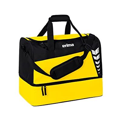 Erima Unisex SIX WINGS Sportbag med bottenfack (7232313), gul/svart, M Erima Unisex SIX WINGS Sportbag med bottenfack (7232313), gul/svart, M