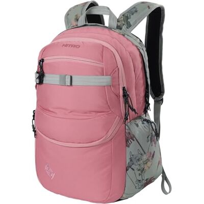 NITRO Future Hero ryggsäck skolryggsäck med arrangör skolväska dagväska med 17 tums laptopfack, Träros, 35 L, Avslappnad NITRO Future Hero ryggsäck skolryggsäck med arrangör skolväska dagväska med 17 tums laptopfack, Träros, 35 L, Avslappnad