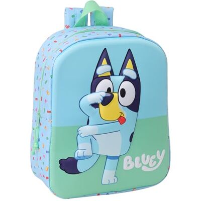 safta BLUEY 3D-dagisryggsäck, anpassningsbar till vagn, lätt att rengöra, perfekt för barn i olika åldrar, bekväm och mångsidig, kvalitet och styrka, 22 x 10 x 27 cm, Dyrt blå, M, Avslappnad safta BLUEY 3D-dagisryggsäck, anpassningsbar till vagn, lätt att rengöra, perfekt för barn i olika åldrar, bekväm och mångsidig, kvalitet och styrka, 22 x 10 x 27 cm, Dyrt blå, M, Avslappnad