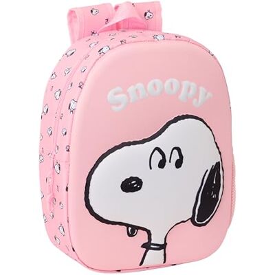 safta SNOOPY 3D-skolväska med 3D-design, anpassningsbar till vagn, perfekt för barn i olika åldrar, bekväm och mångsidig, kvalitet och styrka, 27 x 10 x 33 cm, Ljusrosa, M, Avslappnad safta SNOOPY 3D-skolväska med 3D-design, anpassningsbar till vagn, perfekt för barn i olika åldrar, bekväm och mångsidig, kvalitet och styrka, 27 x 10 x 33 cm, Ljusrosa, M, Avslappnad