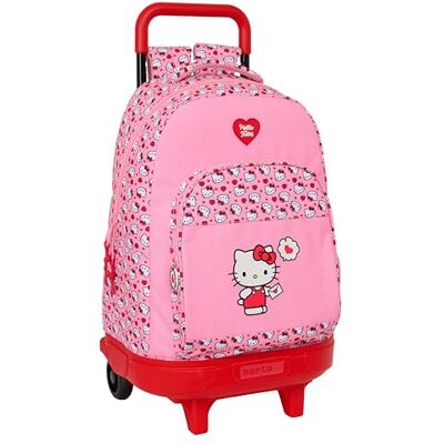 safta HELLO KITTY Stor ryggsäck med hjul, kompakt, avtagbar, idealisk för barn i olika åldrar, bekväm och mångsidig, kvalitet och styrka, 33 x 22 x 45 cm safta HELLO KITTY Stor ryggsäck med hjul, kompakt, avtagbar, idealisk för barn i olika åldrar, bekväm och mångsidig, kvalitet och styrka, 33 x 22 x 45 cm