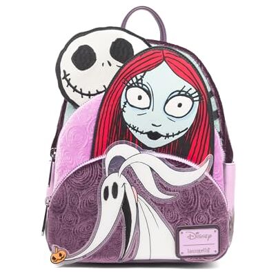Loungefly Disney Nightmare Before Christmas Glow in the Dark Jack, Sally och Zero damryggsäck, flerfärgad, en storlek, Wdbk3801, flerfärgad, One Size Loungefly Disney Nightmare Before Christmas Glow in the Dark Jack, Sally och Zero damryggsäck, flerfärgad, en storlek, Wdbk3801, flerfärgad, One Size