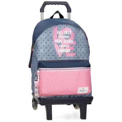Pepe Jeans Noni Denim skolryggsäck med vagn flerfärgad 31 x 42 x 17,5 cm polyester 22,79 L av Joumma Bags, Flerfärgad, skolryggsäck med vagn Pepe Jeans Noni Denim skolryggsäck med vagn flerfärgad 31 x 42 x 17,5 cm polyester 22,79 L av Joumma Bags, Flerfärgad, skolryggsäck med vagn