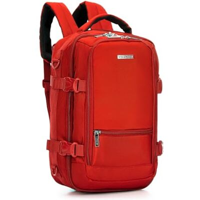 WITTCHEN Multifunktionell 2-i-1-resesäck Stor kapacitet, handbagage, ryggsäck Laptop-fack, Casual Daypack, Cabin bag 40x25x20 cm, kompatibel med Wizz Air/LOT/Ryanair Röd WITTCHEN Multifunktionell 2-i-1-resesäck Stor kapacitet, handbagage, ryggsäck Laptop-fack, Casual Daypack, Cabin bag 40x25x20 cm, kompatibel med Wizz Air/LOT/Ryanair Röd