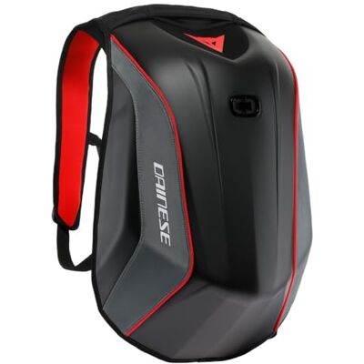 Dainese Unisex motorcykelru hårt skal motorcykel ryggsäck, vattentät 22 L, svart/grå/röd Dainese Unisex motorcykelru hårt skal motorcykel ryggsäck, vattentät 22 L, svart/grå/röd
