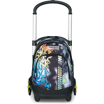 Seven Vagn Flex 3 hjul, svart grön, ryggsäck med avtagbar vagn, 31 liter, med PC-ficka, vattenflaskficka, multifunktionell, mellanstadium och högskola, pojkryggsäck Seven Vagn Flex 3 hjul, svart grön, ryggsäck med avtagbar vagn, 31 liter, med PC-ficka, vattenflaskficka, multifunktionell, mellanstadium och högskola, pojkryggsäck