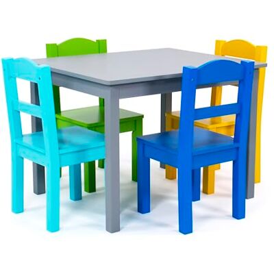 Humble Crew Tot Tutors Carter kollektion barn träbord & 4 stolsset Grey/Blue/Light Blue/Green/Yellow Humble Crew Tot Tutors Carter kollektion barn träbord & 4 stolsset Grey/Blue/Light Blue/Green/Yellow