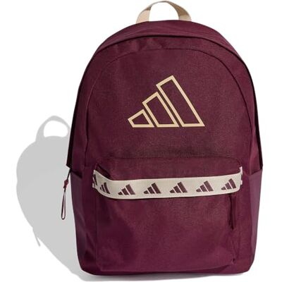 adidas Uniseks CLASSIC TAPE BACKPACK, maroon/Crystal Linen, One size adidas Uniseks CLASSIC TAPE BACKPACK, maroon/Crystal Linen, One size