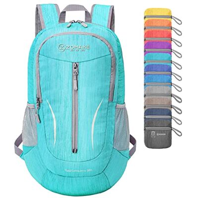 ZOMAKE 25L Ultra Lightweight Packable Backpack, Foldable Hiking Backpacks Water Resistant Small Folding Daypack for Travel(Aqua Blue) ZOMAKE 25L Ultra Lightweight Packable Backpack, Foldable Hiking Backpacks Water Resistant Small Folding Daypack for Travel(Aqua Blue)