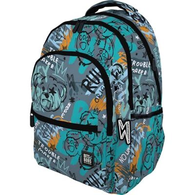Grafoplás Tre fack skolryggsäck, 33 x 46 x 22,5 cm, 30 liter, vadderad bärbar dator, rumsmodell, björndesign, bitar och bokar pop-up design, perfekt för skolmaterial, Grå, L, skola Grafoplás Tre fack skolryggsäck, 33 x 46 x 22,5 cm, 30 liter, vadderad bärbar dator, rumsmodell, björndesign, bitar och bokar pop-up design, perfekt för skolmaterial, Grå, L, skola