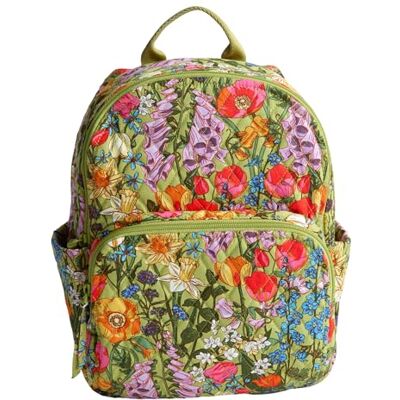Vera Bradley dam premium bomull liten banbury ryggsäck bokväska, ängsbukett, En Storlek Vera Bradley dam premium bomull liten banbury ryggsäck bokväska, ängsbukett, En Storlek