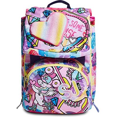 SJ GANG STYLE JAM GANG SJ GANG Backpack, Expandable Knapsack, for 1st Grade Kids Girls&Boys, Large Capacity, For School, Sport & Free Time, with Flip-System Italian Design, pink/pattern SJ GANG STYLE JAM GANG SJ GANG Backpack, Expandable Knapsack, for 1st Grade Kids Girls&Boys, Large Capacity, For School, Sport & Free Time, with Flip-System Italian Design, pink/pattern