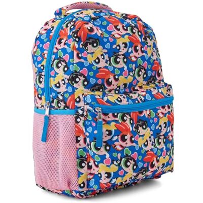 The Powerpuff Girls Powerpuff flickor klassisk allover ryggsäck – Mojo Jojo, Blossom, bubblor och Buttercup – officiell Powerpuff flickor skolväska, Rosa, One Size, Klassisk The Powerpuff Girls Powerpuff flickor klassisk allover ryggsäck – Mojo Jojo, Blossom, bubblor och Buttercup – officiell Powerpuff flickor skolväska, Rosa, One Size, Klassisk