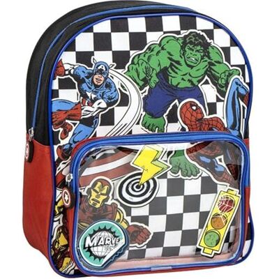 CERDÁ LIFE'S LITTLE MOMENTS Marvel Avengers skolryggsäck med genomskinlig ficka och superhjälte-design Avengers slitstark ryggsäck för pojkar och flickor CERDÁ LIFE'S LITTLE MOMENTS Marvel Avengers skolryggsäck med genomskinlig ficka och superhjälte-design Avengers slitstark ryggsäck för pojkar och flickor
