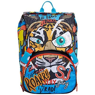 SJ GANG STYLE JAM GANG SJ GANG Backpack, Expandable Knapsack, for 1st Grade Kids Girls&Boys, Large Capacity, For School, Sport & Free Time, with Flip-System Italian Design, multicolor/pattern SJ GANG STYLE JAM GANG SJ GANG Backpack, Expandable Knapsack, for 1st Grade Kids Girls&Boys, Large Capacity, For School, Sport & Free Time, with Flip-System Italian Design, multicolor/pattern