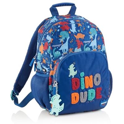 Miquelrius Mochila Doble London Reciclada Dino Dude, unisex-ryggsäck för barn och pojkar, blå, M Miquelrius Mochila Doble London Reciclada Dino Dude, unisex-ryggsäck för barn och pojkar, blå, M
