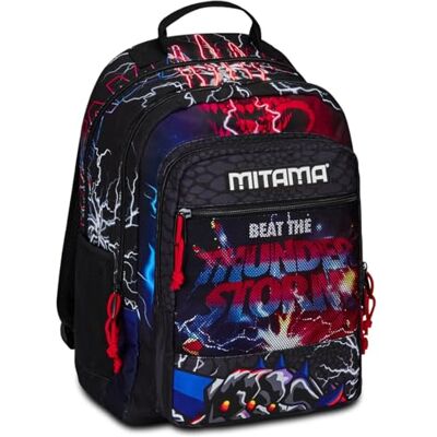 Mitama Monster Bite-ryggsäck med trippelfack med framficka, svart och röd, grundskola och fritid, barn, Svart, Taglia unica, Ryggsäck Ryggsäckar Mitama Monster Bite-ryggsäck med trippelfack med framficka, svart och röd, grundskola och fritid, barn, Svart, Taglia unica, Ryggsäck Ryggsäckar