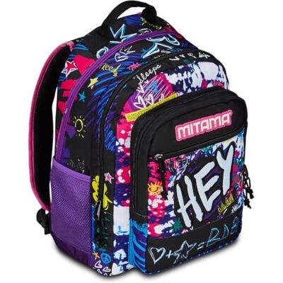Mitama Hey Dye Triple-ryggsäck med framficka, rosa och svart, grundskola och fritid, flicka, Rosenröd, Taglia unica, Ryggsäck Ryggsäckar Mitama Hey Dye Triple-ryggsäck med framficka, rosa och svart, grundskola och fritid, flicka, Rosenröd, Taglia unica, Ryggsäck Ryggsäckar