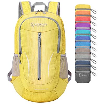 ZOMAKE Vikbar Lätt Ryggsäck Lättvikts 25L,Packable Små Ryggsäckar Vattenresistent,Vandringsryggsäck För Utomhusresor Promenader,Camping(Gul) ZOMAKE Vikbar Lätt Ryggsäck Lättvikts 25L,Packable Små Ryggsäckar Vattenresistent,Vandringsryggsäck För Utomhusresor Promenader,Camping(Gul)