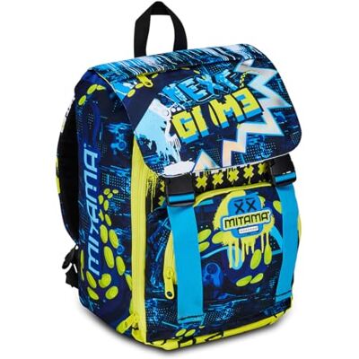 Mitama Octogamer förlängningsbar ryggsäck med framficka, blå och svart, grundskola och fritid, barn, pojke, Blå, Taglia unica, Ryggsäck Ryggsäckar Mitama Octogamer förlängningsbar ryggsäck med framficka, blå och svart, grundskola och fritid, barn, pojke, Blå, Taglia unica, Ryggsäck Ryggsäckar