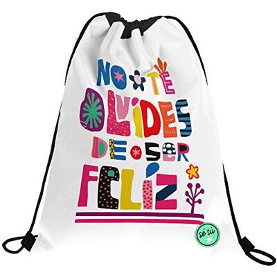 Grafoplás 37610526 Sé tu Collection ryggsäck väska med strängar och ytterficka, Model Be Happy, 36 x 47 cm, Modell Sé Feliz, 36 x 47 cm Grafoplás 37610526 Sé tu Collection ryggsäck väska med strängar och ytterficka, Model Be Happy, 36 x 47 cm, Modell Sé Feliz, 36 x 47 cm