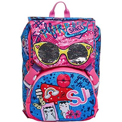 SJ GANG STYLE JAM GANG SJ GANG Backpack, Expandable Knapsack, for 1st Grade Kids Girls&Boys, Large Capacity, For School, Sport & Free Time, with Flip-System Italian Design, pink/pattern SJ GANG STYLE JAM GANG SJ GANG Backpack, Expandable Knapsack, for 1st Grade Kids Girls&Boys, Large Capacity, For School, Sport & Free Time, with Flip-System Italian Design, pink/pattern
