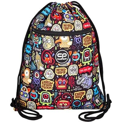 Coolpack Grön skrämmande klistermärken, unisex barn sportväska, en storlek, Material: Polyester, Taille unique Coolpack Grön skrämmande klistermärken, unisex barn sportväska, en storlek, Material: Polyester, Taille unique