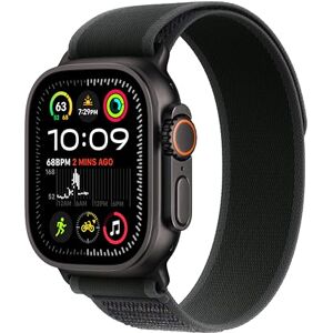 Apple Watch Ultra 2 GPS + Cellular 49 mm Smart sportklocka med robust svart titanboett och Trail Loop i svart S/M. Träningsmätare, precisions-gps, extra lång batteritid, koldioxidneutral Apple Watch Ultra 2 GPS + Cellular 49 mm Smart sportklocka med robust svart titanboett och Trail Loop i svart S/M. Träningsmätare, precisions-gps, extra lång batteritid, koldioxidneutral