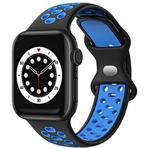 Fabstrap Kompatibel med Apple Watch-rem 38 mm 40 mm 41 mm, ersättningsrem kompatibel med iWatch serie 7 (41 mm) SE serie 6/5/4 (40 mm) serie 3/2/1 (38 mm) – svart blå Fabstrap Kompatibel med Apple Watch-rem 38 mm 40 mm 41 mm, ersättningsrem kompatibel med iWatch serie 7 (41 mm) SE serie 6/5/4 (40 mm) serie 3/2/1 (38 mm) – svart blå