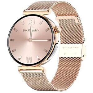 Knauermann PRO 3 Mini (2024) guld – hälsoklocka smartklocka med telefonifunktion – EKG HRV och SOS-funktion – AMOLED-display – BT Bluetooth – sömnapné – Milanesiskt band guld, 14–24, rund, Guld, Knauermann PRO 3 Mini (2024) guld – hälsoklocka smartklocka med telefonifunktion – EKG HRV och SOS-funktion – AMOLED-display – BT Bluetooth – sömnapné – Milanesiskt band guld, 14–24, rund, Guld,