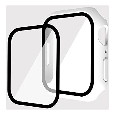 Robwick Kompatibel med iWatch 7 klockfodral, skyddsfodral, PC+ härdat filmfodral och film ett, 45 mm skyddsfodral – vit Robwick Kompatibel med iWatch 7 klockfodral, skyddsfodral, PC+ härdat filmfodral och film ett, 45 mm skyddsfodral – vit