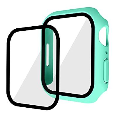 Robwick Kompatibel med iwatch7 klockfodral, iwatch7 skyddsfodral, PC + härdat filmfodral och film, 45 mm skyddande fodral – mintgrön Robwick Kompatibel med iwatch7 klockfodral, iwatch7 skyddsfodral, PC + härdat filmfodral och film, 45 mm skyddande fodral – mintgrön