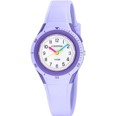 Calypso Unisex analog kvartsklocka med polykarbonatrem K5856/3, Vitt Calypso Unisex analog kvartsklocka med polykarbonatrem K5856/3, Vitt