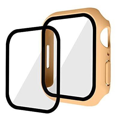 Robwick Kompatibel med iwatch7 klockfodral, iwatch7 skyddsfodral, PC + härdat filmfodral och film, 45 mm skyddande fodral – valnötsfärg Robwick Kompatibel med iwatch7 klockfodral, iwatch7 skyddsfodral, PC + härdat filmfodral och film, 45 mm skyddande fodral – valnötsfärg