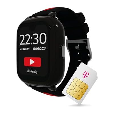 Deutsche Telekom SaveFamily Iconic Plus 2.0 Smart klocka för barn, GPS och telefon, dataskydd och föräldrapplikation, lång batteritid, SOS, vattentät, Amazon-köpkupong Deutsche Telekom SaveFamily Iconic Plus 2.0 Smart klocka för barn, GPS och telefon, dataskydd och föräldrapplikation, lång batteritid, SOS, vattentät, Amazon-köpkupong